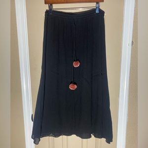 Johnny Was Calmé pom pom balls tie skirt Size M